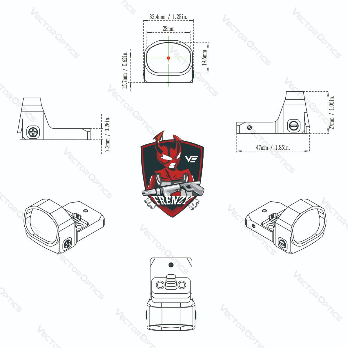 VECTOR OPTICS FRENZY - X RED DOT SIGHT 28x20 Big Window - The Southern Armorer LLC